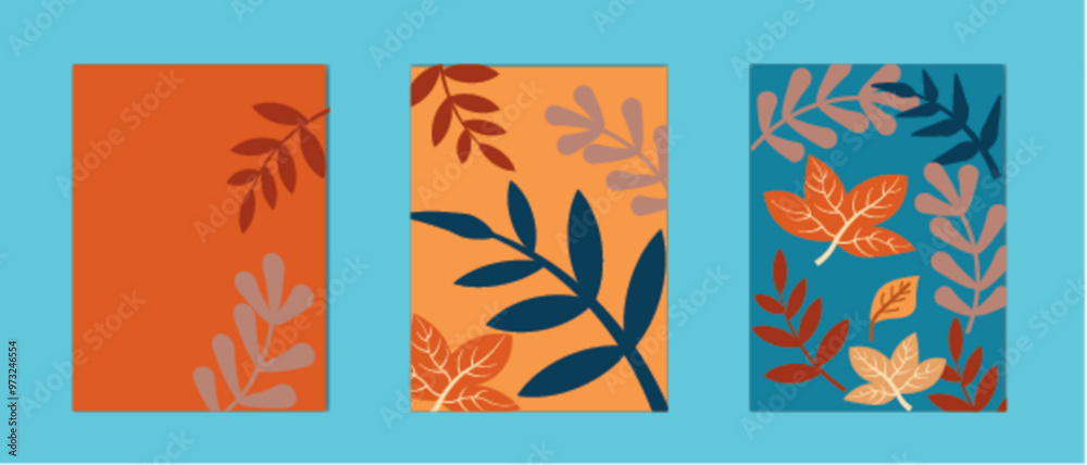 Autumn Sale background, banner, or flyer design. Set of colorful autumn posters with bright beautiful leaves frame, paper cut style letters and lettering. Template for advertising, web, social media Autumn Sale background, banner, or flyer design. Set of colorful autumn posters with bright beautiful leaves frame, paper cut style letters and lettering. Template for advertising, web, social media