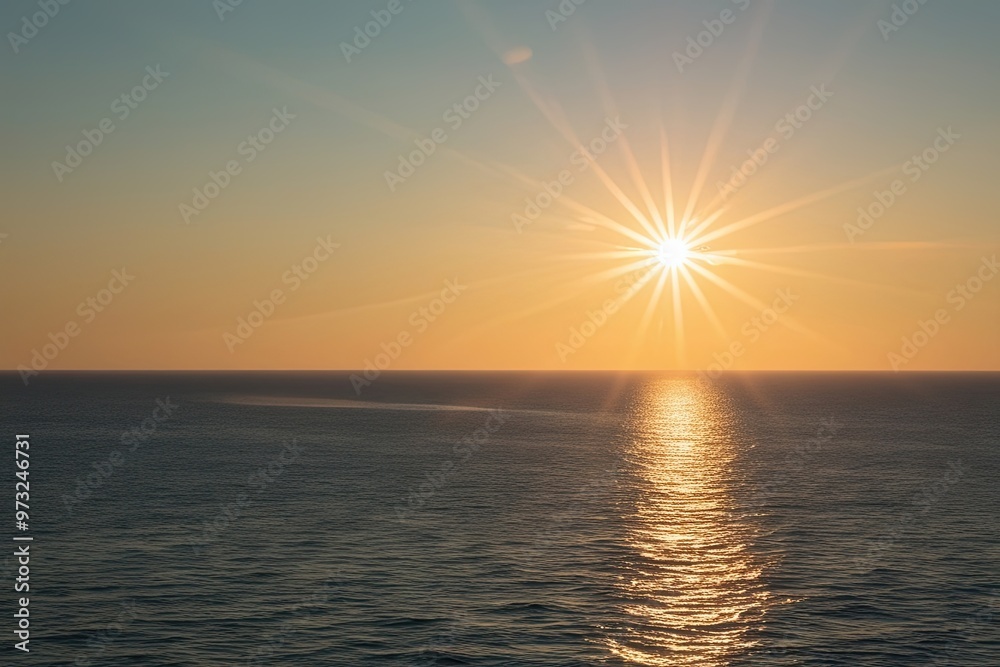 Fototapeta premium Shimmering Sunlight and Awakening Rays on the Horizon