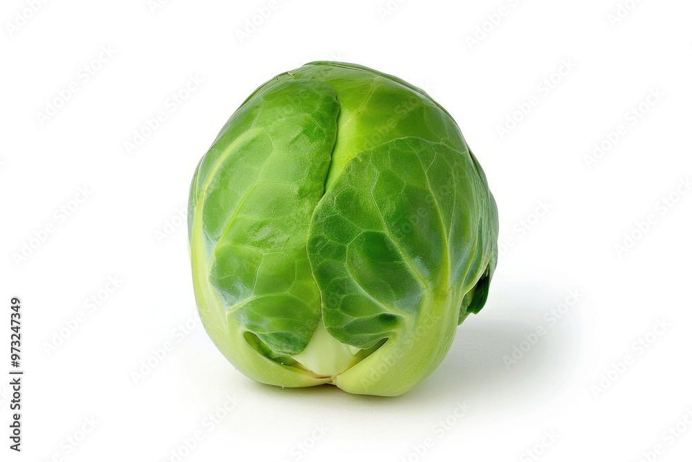 A detailed view of a green vegetable on a clean white background A detailed view of a green vegetable on a clean white background