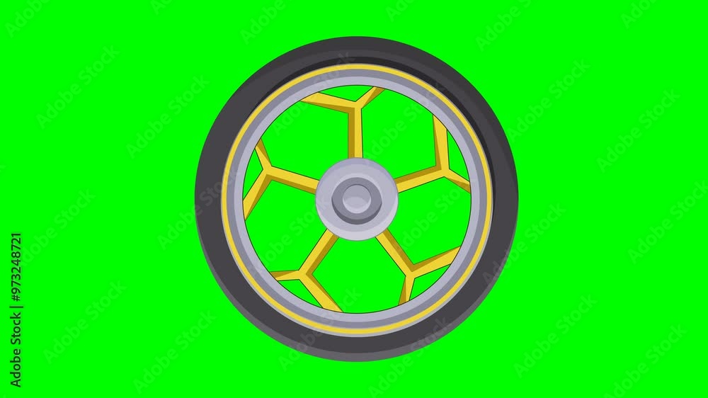 Rotating motorcycle tire animation with luma matte effect Rotating motorcycle tire animation with luma matte effect