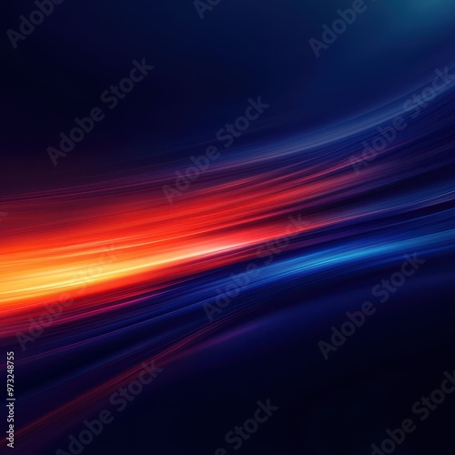 Energetic Abstract High-Definition Design with Dynamic Orange and Red Gradient on Dark Blue Background