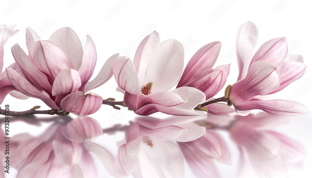 Obraz premium makeup cosmetics and magnolia flowers on table background