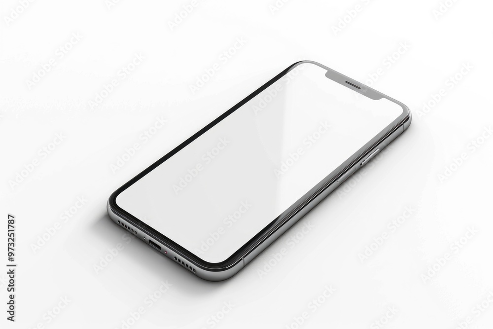 Close-up view of a cell phone on a white surface, perfect for depicting technology or modern life Close-up view of a cell phone on a white surface, perfect for depicting technology or modern life