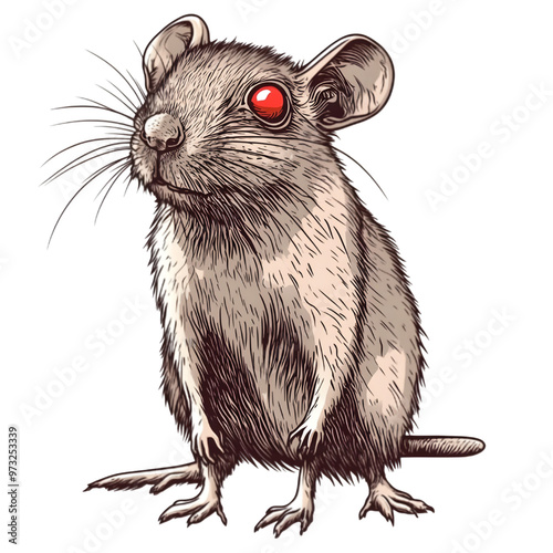 poisones rat, Devil mouse ,  line art style , transparent background .