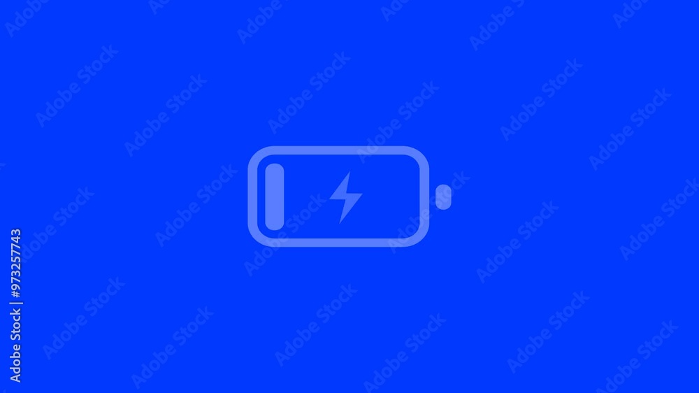 Animation of a digital low battery charging status indicator on white screen. Includes energy levels, warning signs, and critical level indicators. Technology concept for devices and battery status Animation of a digital low battery charging status indicator on white screen. Includes energy levels, warning signs, and critical level indicators. Technology concept for devices and battery status