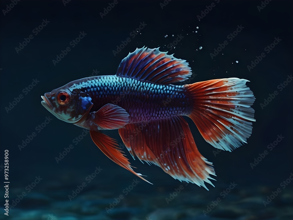 Fototapeta premium Awesome betta fish in the water AI generated