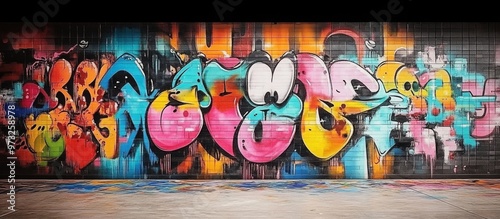 graffiti wall abstract background, Generative Ai not real photo, idea for artistic pop art background backdrop
