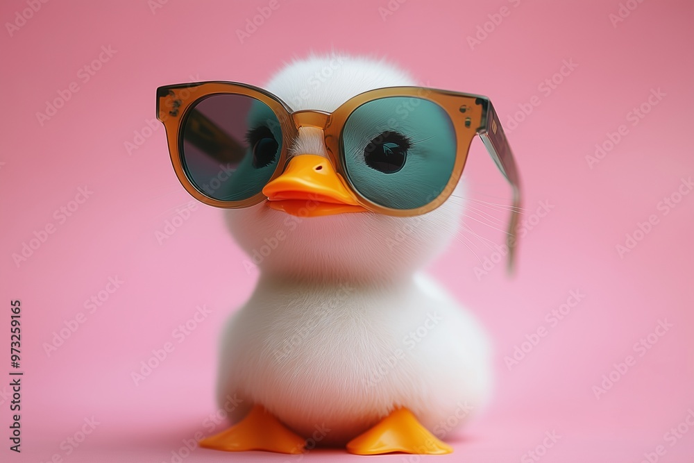 cute duck with sunglasses isolated cute duck with sunglasses isolated