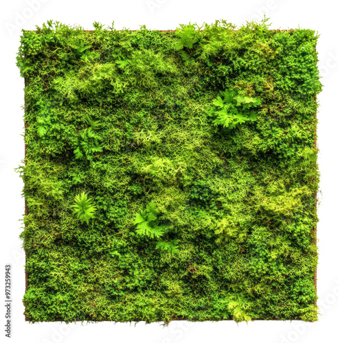 Obraz na płótnie PNG Textured moss wall art with plants w salonie
