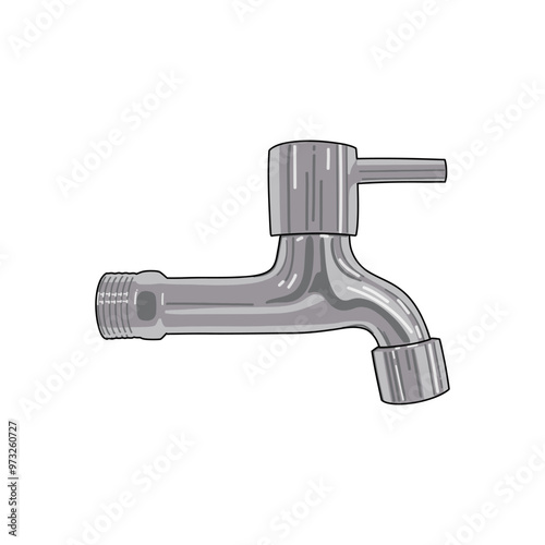 Stainless faucet isolated on white background