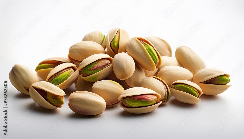 pistachio nuts on white background pistachio nuts on white background