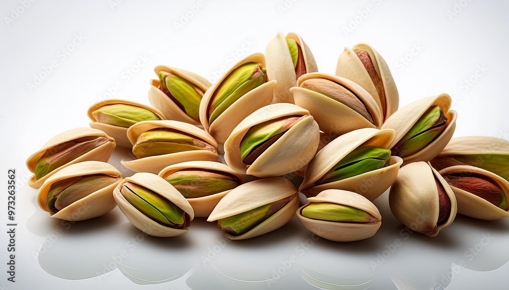 pistachio nuts on white pistachio nuts on white