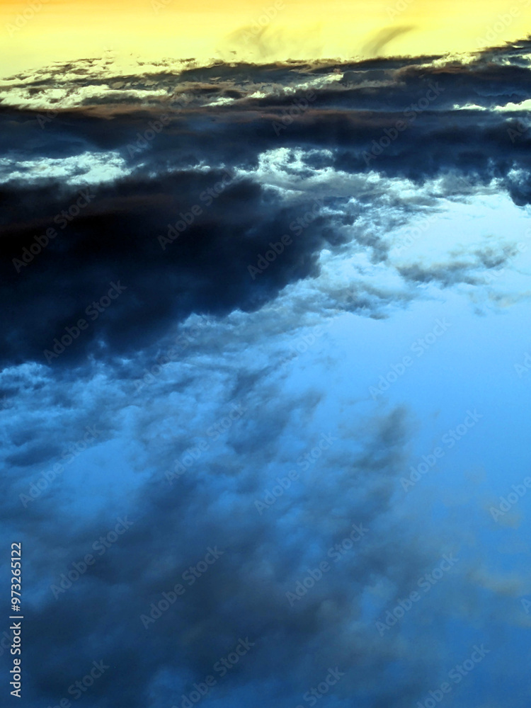 Obraz premium Abstract Thunder Sloud Red and Black Heavy Rain Clouds in the sky as a Skyscape