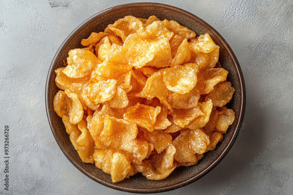 Delicious Tatar chak-chak, top view on a background Delicious Tatar chak-chak, top view on a background