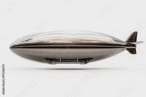 A full-length airship isolated on a white background