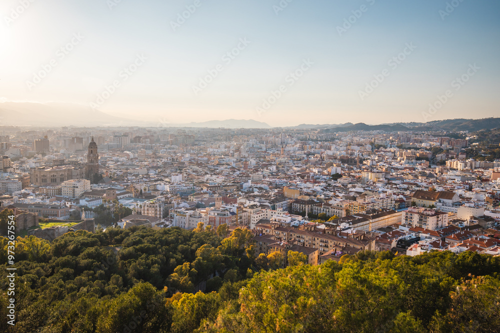 Obraz premium Sunset view of Malaga in Spain