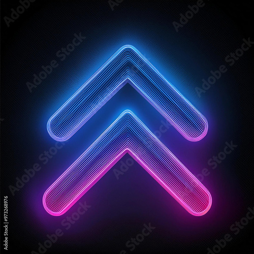 Neon signage, arrow, target designator photo