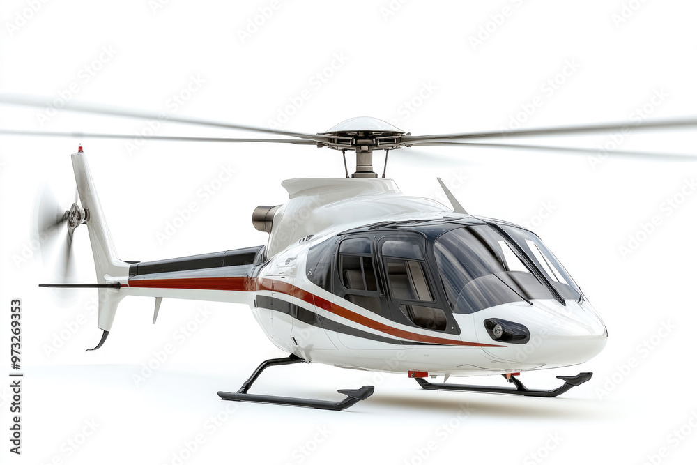 Fototapeta premium A lightweight helicopter isolated on a white background