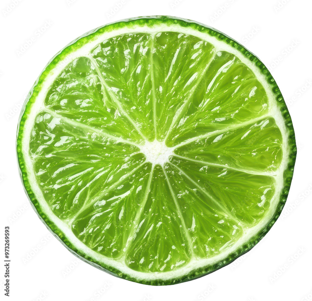 PNG Freshly sliced lime on a white background PNG Freshly sliced lime on a white background