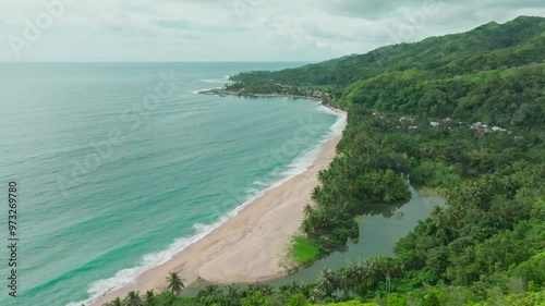 Wallpaper Mural Aerial view of a tropical white sand beach in Indonesia Torontodigital.ca