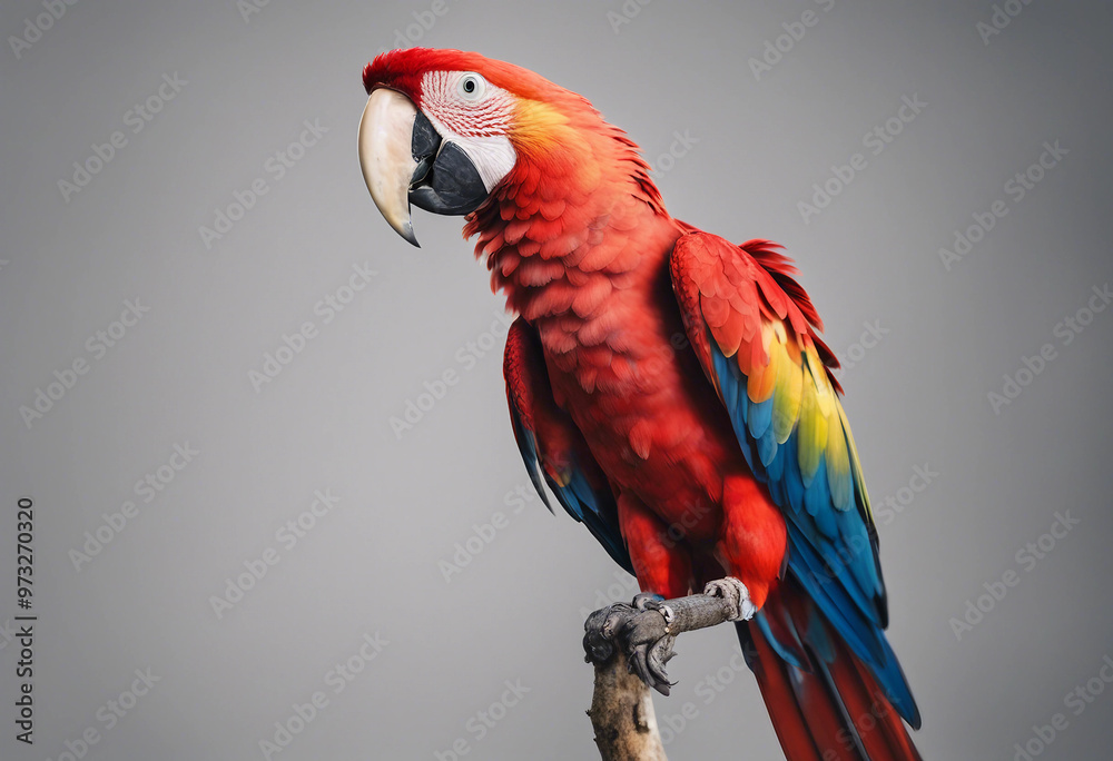 Obraz premium Full body scarlet macaw with red body