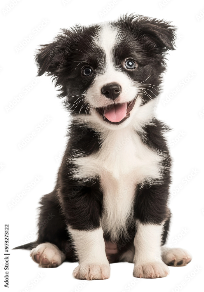 PNG Happy border collie puppy on white PNG Happy border collie puppy on white