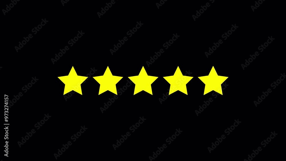 five stars rating concept, yellow 5 Stars Review or rating concept for customer feedback, Five Star Rating Animation, Alpha channel, Transparent Background. five stars rating concept, yellow 5 Stars Review or rating concept for customer feedback, Five Star Rating Animation, Alpha channel, Transparent Background.
