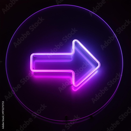 Neon signage, arrow, target designator photo