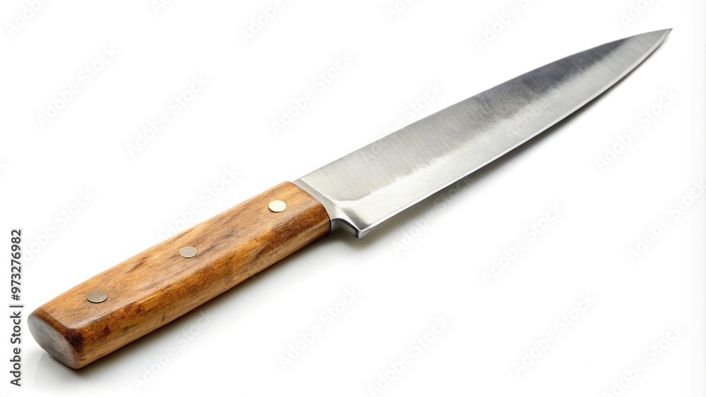 Close-up of peeling knife on white background Close-up of peeling knife on white background