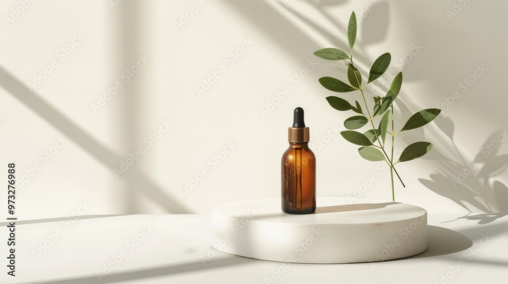 Minimalist herbal beauty product display, clean and bright background, simple composition Close-up photo with clean background Minimalist herbal beauty product display, clean and bright background, simple composition Close-up photo with clean background