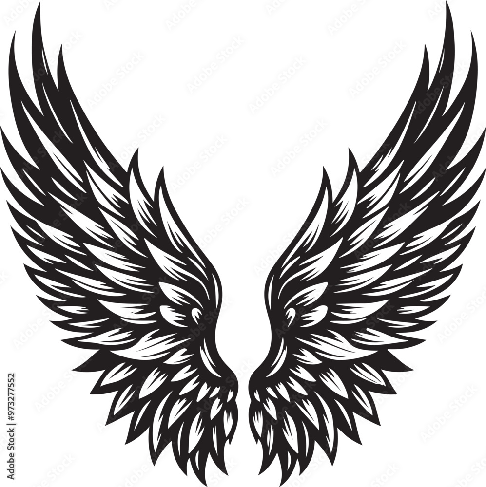 Obraz premium Wings vector silhouette 