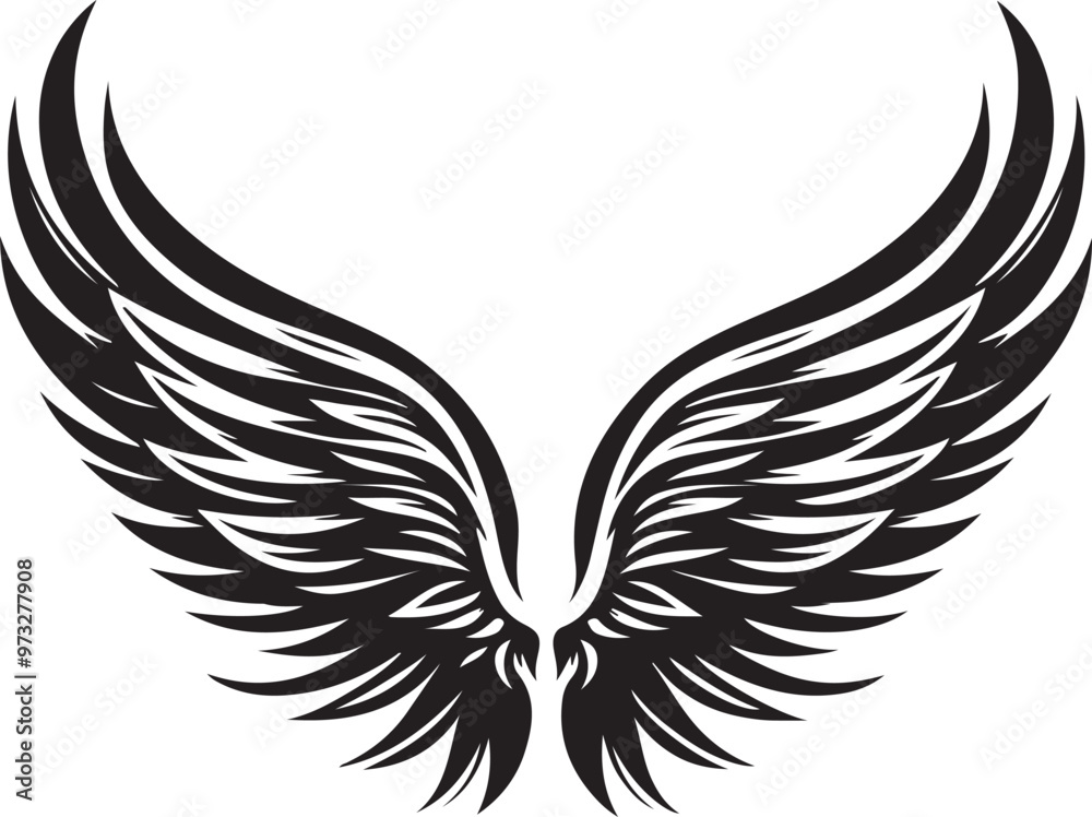 Obraz premium Wings vector silhouette