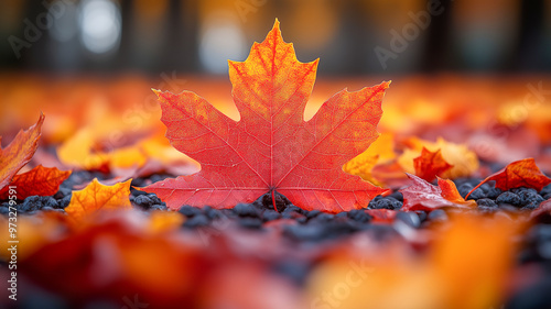 autumn leaves on the ground, fall season vibes, autumn scene, august seasonal stock photo