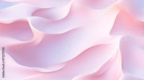 Soft seamless pattern of abstract flowing shapes in pastel pink and light hues. The design is delicate and calm, ideal for backgrounds or soothing visual applications.