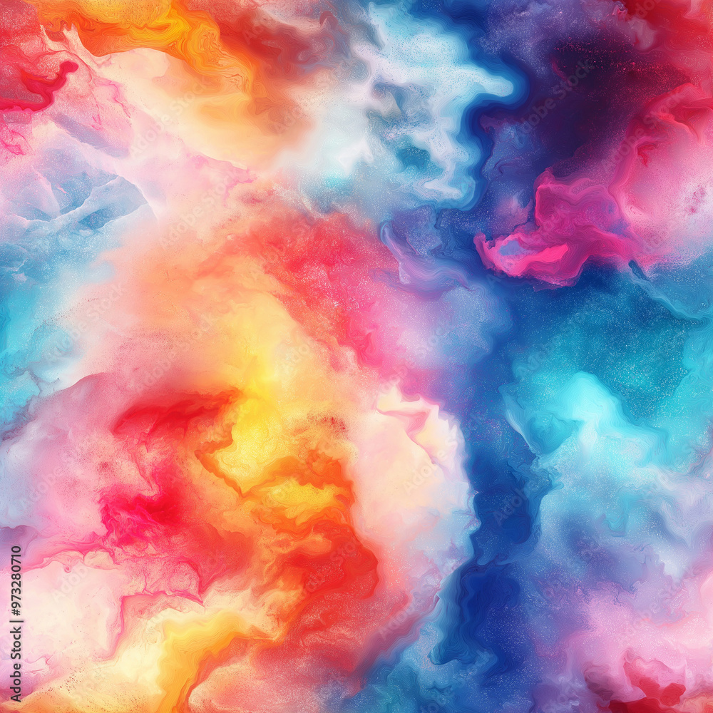 Dynamic and energetic abstract seamless pattern with vibrant colors blending together in a fluid and explosive manner, featuring red, yellow, blue, and purple tones. Dynamic and energetic abstract seamless pattern with vibrant colors blending together in a fluid and explosive manner, featuring red, yellow, blue, and purple tones.