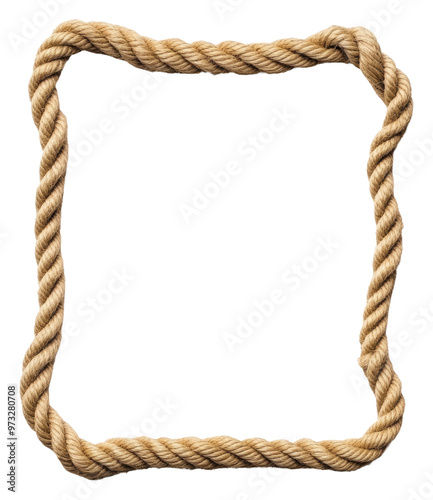 PNG Rope frame in a square shape on a white background