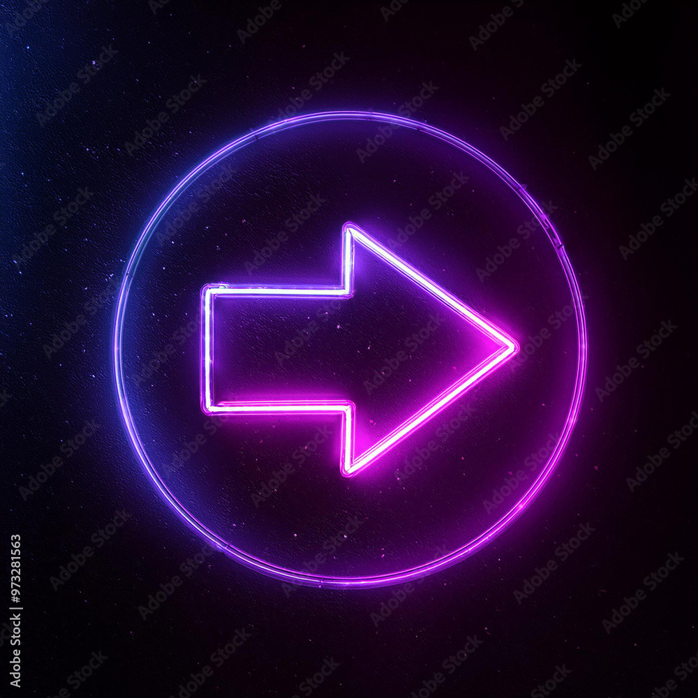 Neon signage, arrow, target designator Neon signage, arrow, target designator