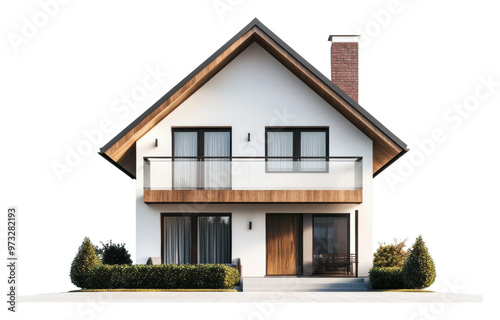 Obraz na płótnie PNG Two-story modern house with garden w salonie
