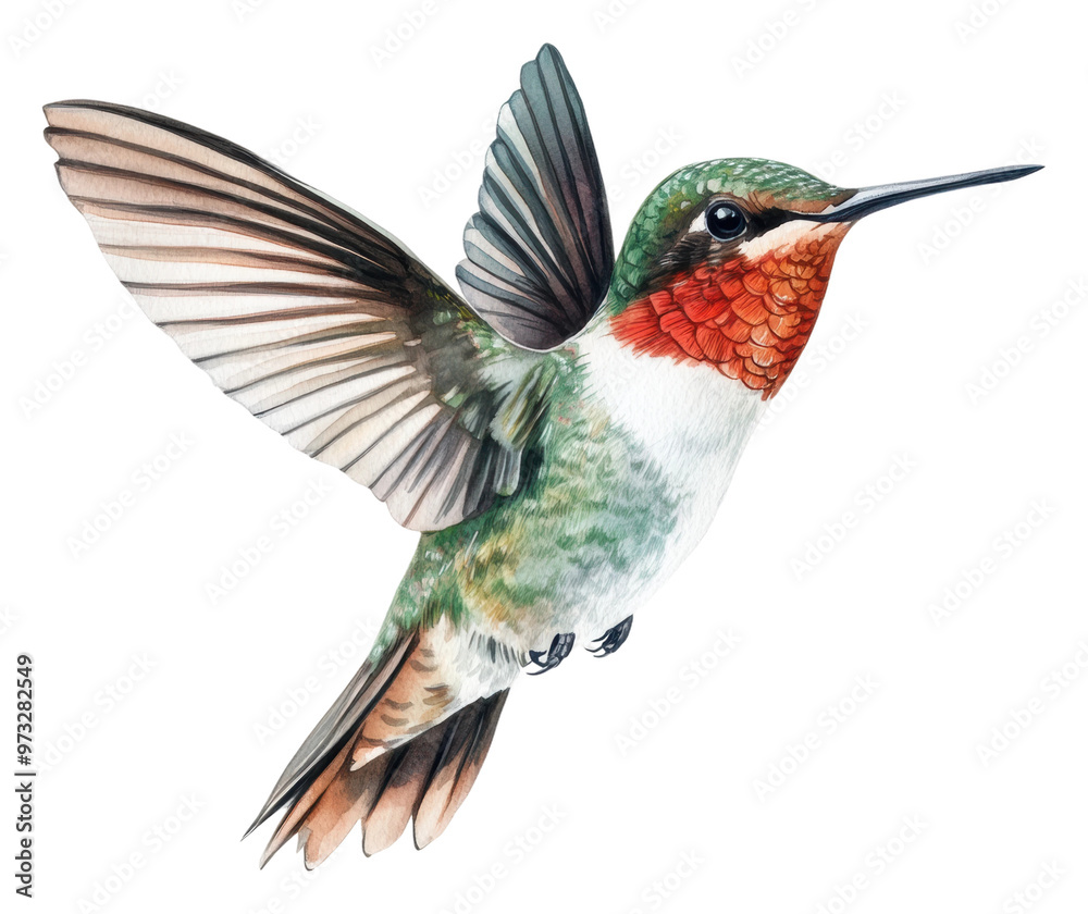 Fototapeta premium PNG Vibrant hummingbird in flight