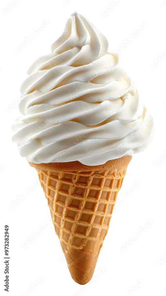 PNG Soft serve ice cream on a waffle cone PNG Soft serve ice cream on a waffle cone