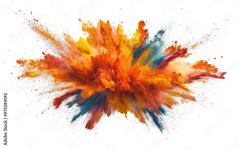 multicolor explosion isolated on white multicolor explosion isolated on white