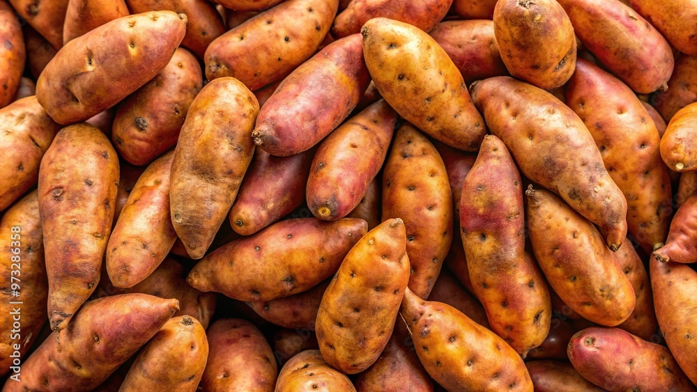 Close-up view of sweet potatoes with brown spots Close-up view of sweet potatoes with brown spots