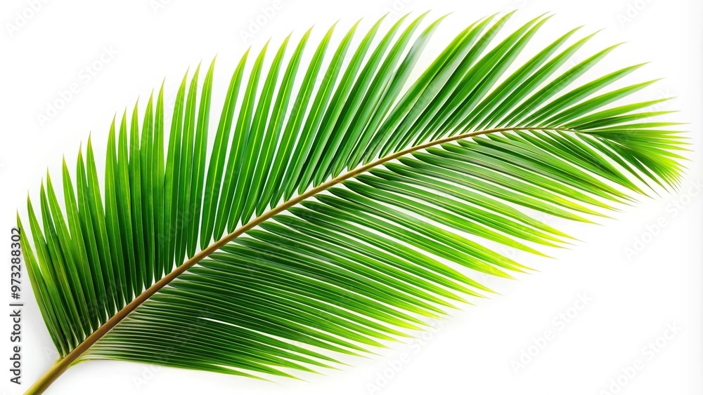 Obraz premium Coconut tree leaf isolated on white background.