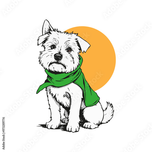 Super Dog mascot Logo, Cute dog paint illustration