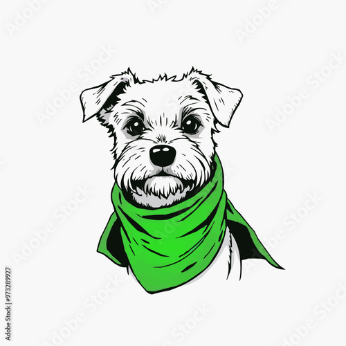 Super Dog mascot Logo, Cute dog paint illustration, Shih Tzu 