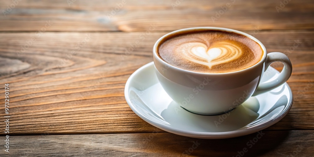 Coffee cup silhouette with heart shape foam on top Coffee cup silhouette with heart shape foam on top