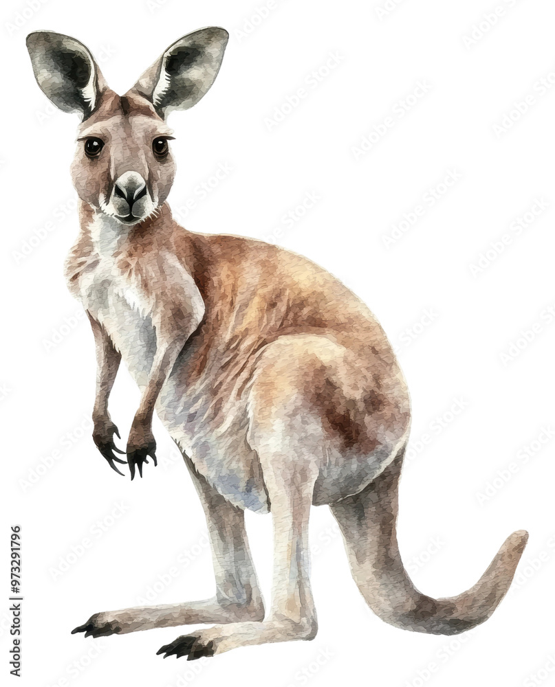 PNG Kangaroo standing gracefully in natural posture