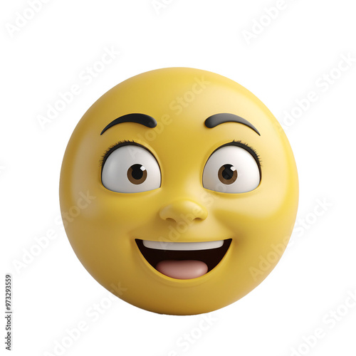 Excited yellow emoji face