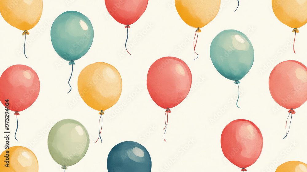 Colorful balloons in a playful, hand-drawn style form a repeating pattern. Perfect for adding a festive touch to party or birthday designs. Colorful balloons in a playful, hand-drawn style form a repeating pattern. Perfect for adding a festive touch to party or birthday designs.