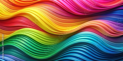 Abstract Colorful Wavy Lines, 3D Rendering, Vibrant Colors, Flowing Design, Abstract Art, Abstract Background, Design, Background